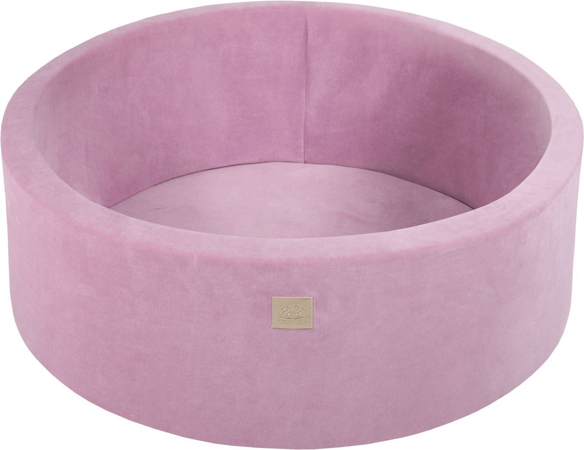 Ronde ballenbak VELVET 90x40 - Donker Roze | Ballenbakje.nl